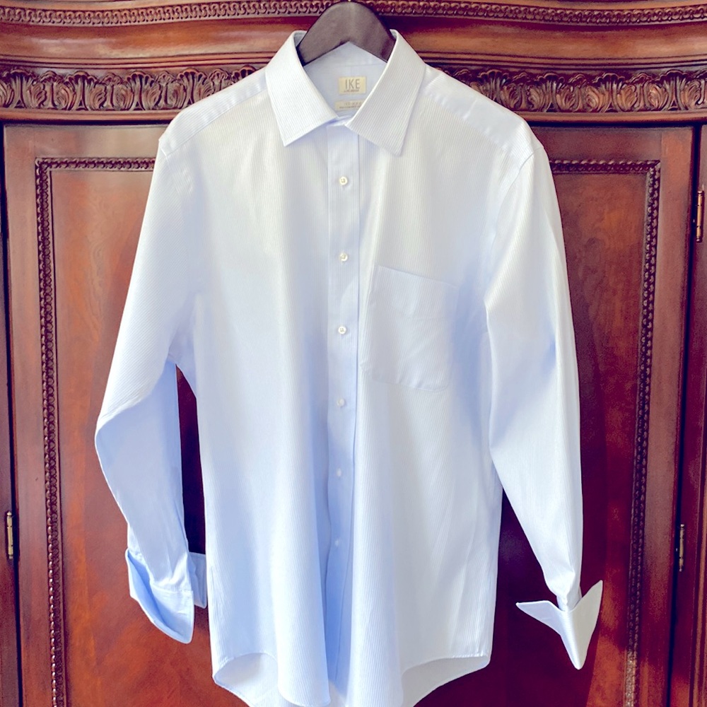 IKE Behar French cuff dress button down shirt- size 16/34. Light blue
